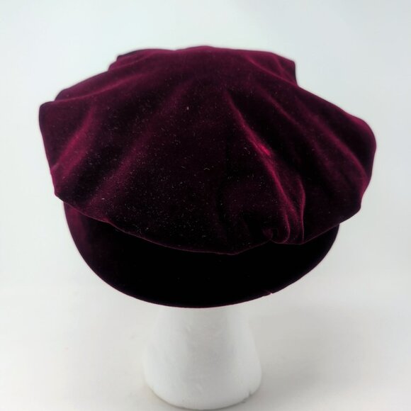 Vintage Neiman Marcus Burgundy Hat Velvet Mushroom